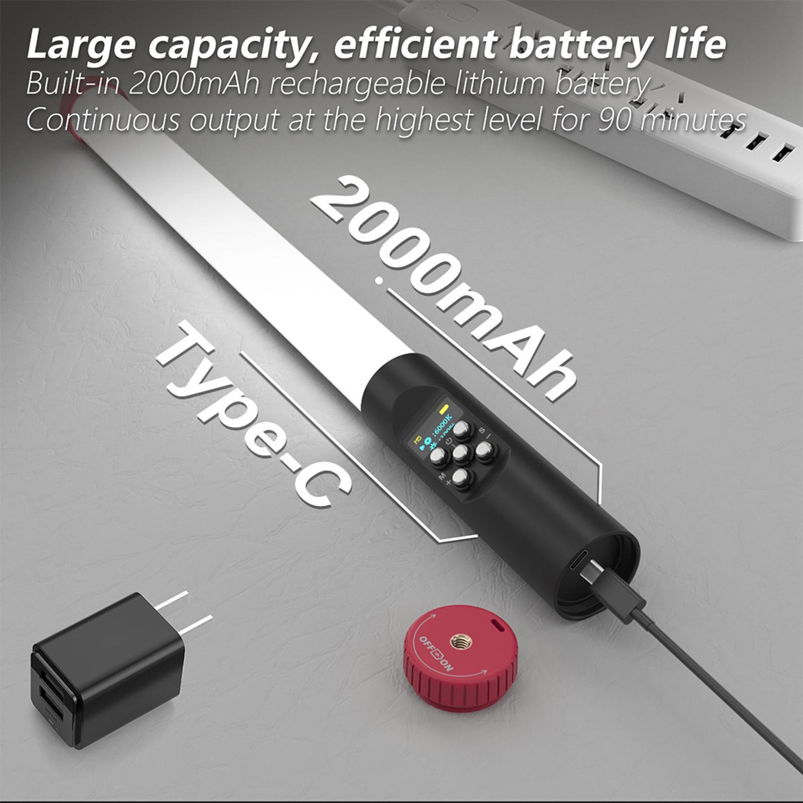 RGB Handheld LED Video Light Remote Control USB Rechargeable Tube Lights