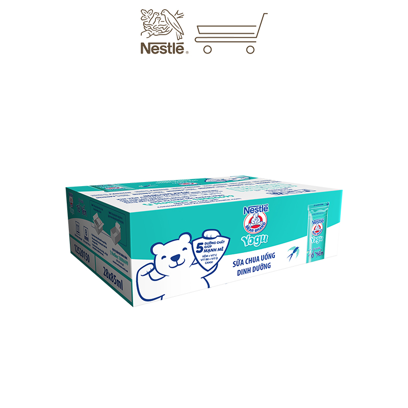 Thùng 28 gói sữa chua tổ yến Nestlé Yogu (28 x 85ml)