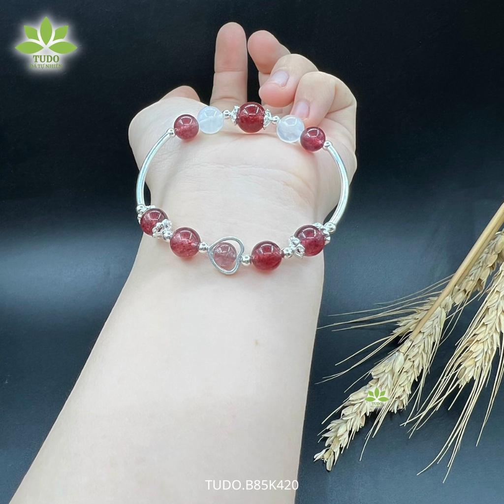 Vòng Tay Nữ Đẹp - Vòng Phong Thủy Mệnh Hỏa Thổ TUDO VCBTADH VCBMOON AG925 B85K420 Charm Trái Tim - Tình Duyên