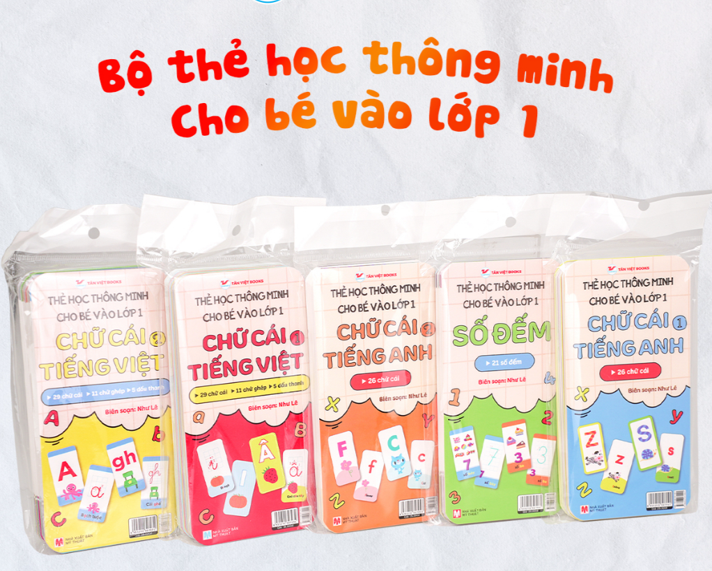 Bộ thẻ học thông minh Cho bé vào lớp 1 - Bản Quyền