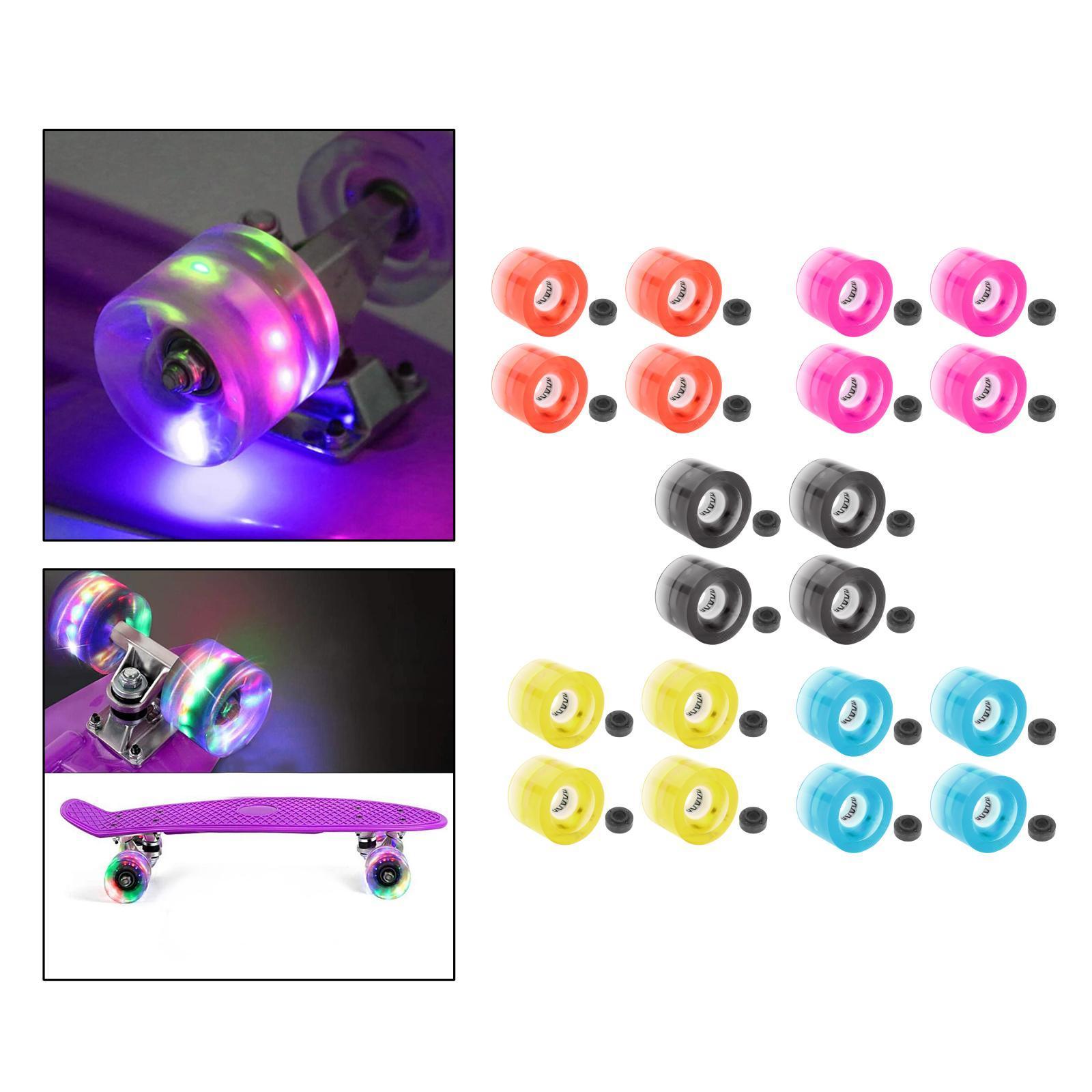 4Pack Light up Skateboard Wheels Longboard Repair Maintenance Wheel Red