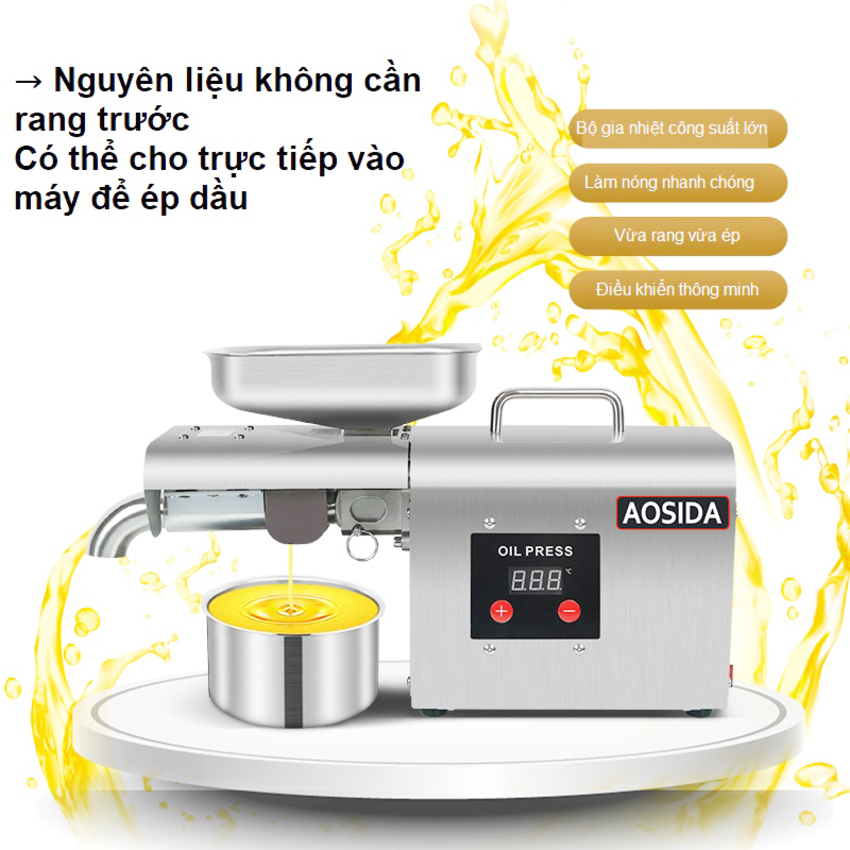 Máy ép dầu thực vật nóng và lạnh dùng trong gia đình. Thương hiệu Anh Quốc cao cấp AOSIDA - 999A. HÀNG CHÍNH HÃNG