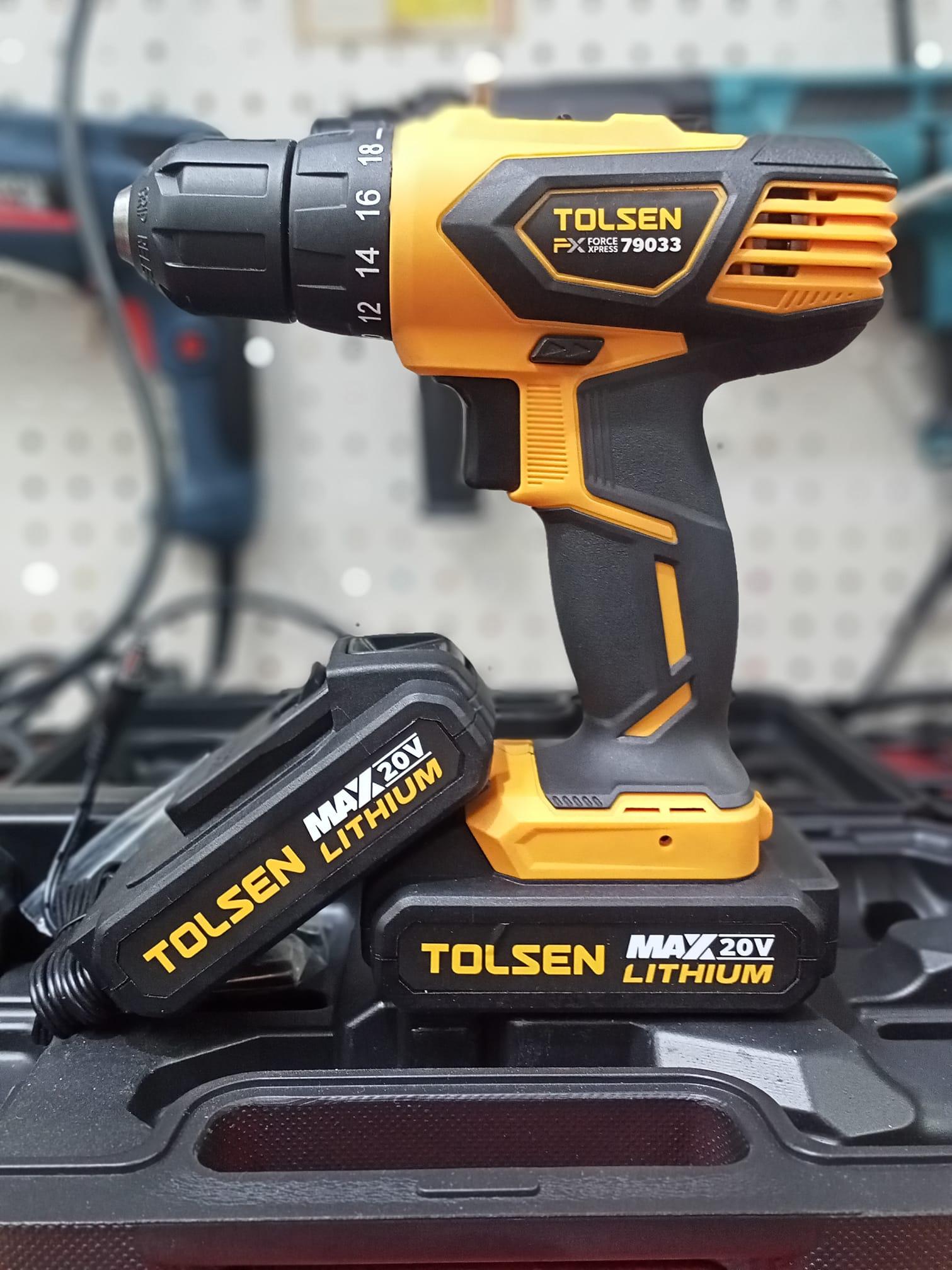 MÁY KHOAN PIN 2 TỐC ĐỘ 10MM 20V TOLSEN 79033 - HÀNG CHÍNH HÃNG