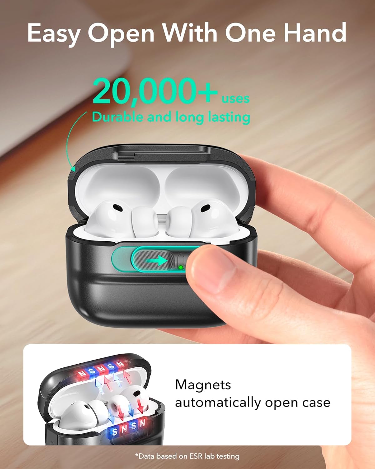 Bao Case ESR Pulse FlickLock Magnetic Case cho AirPods Pro 3 - Hàng Chính Hãng