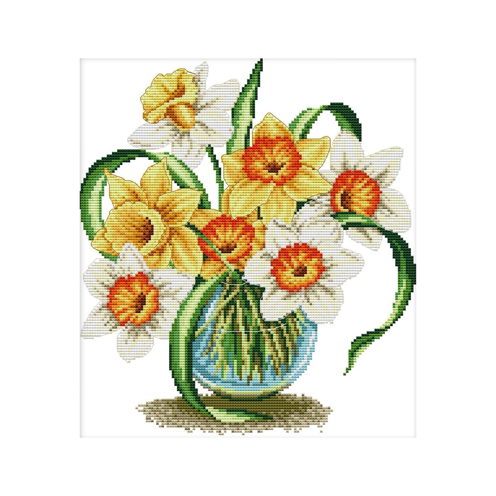 Flower Cross Stitch Stamped DIY Adult Beginners Embroidery Starter Kits