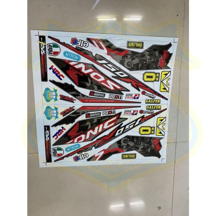 Tem rời xe sonic 150 đỏ đen