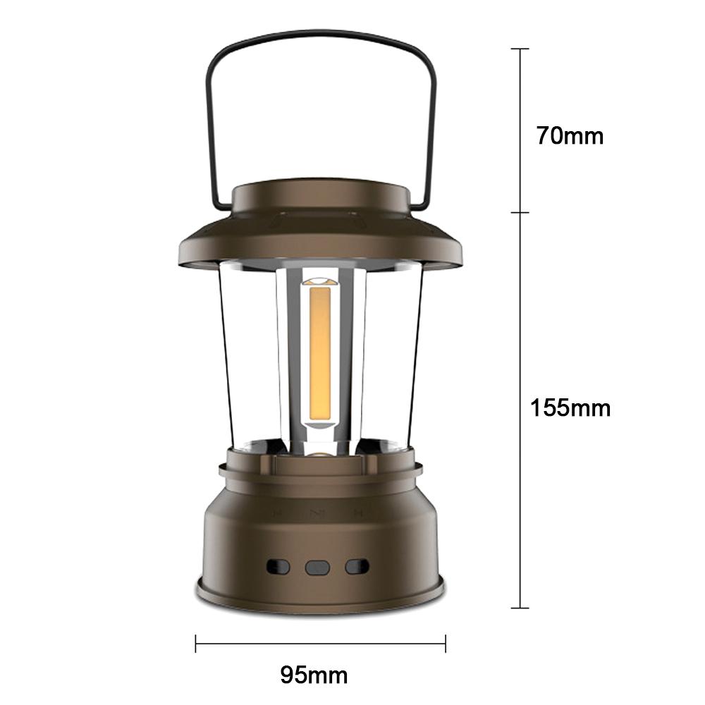 Portable Outdoor Retro Lantern Camping BT Speaker Light Tent Lamp USB Rechargeable Night Handhel Emergency Light