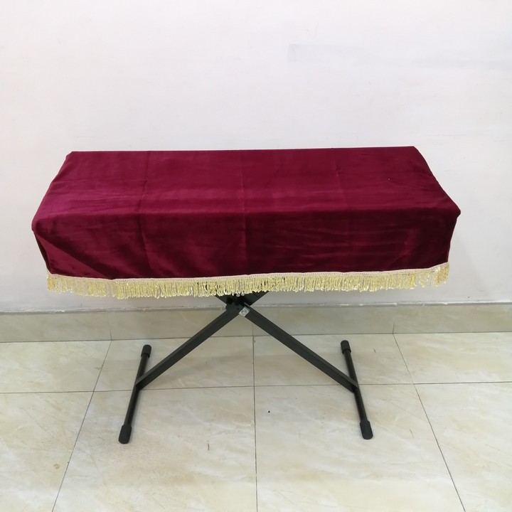 KHĂN PHỦ ĐÀN ORGAN LOẠI 61 PHÍM CHẤT LIỆU NHUNG ĐỎ