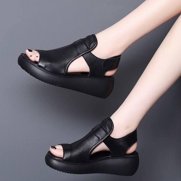 Giày sandal bánh mì 3 phân quai ngang bảng to S012 đế đúc chống trượt chắc chắn
