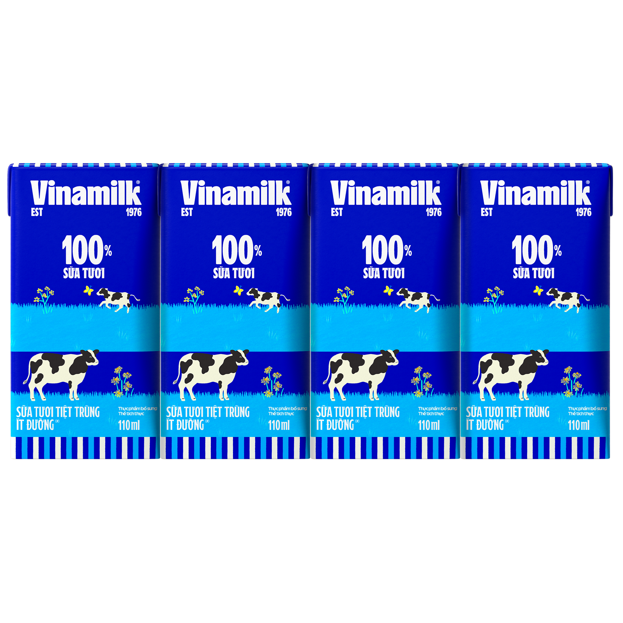 THÙNG 48 HỘP SỮA TƯƠI TIỆT TRÙNG VINAMILK 100% ÍT ĐƯỜNG - 110ML