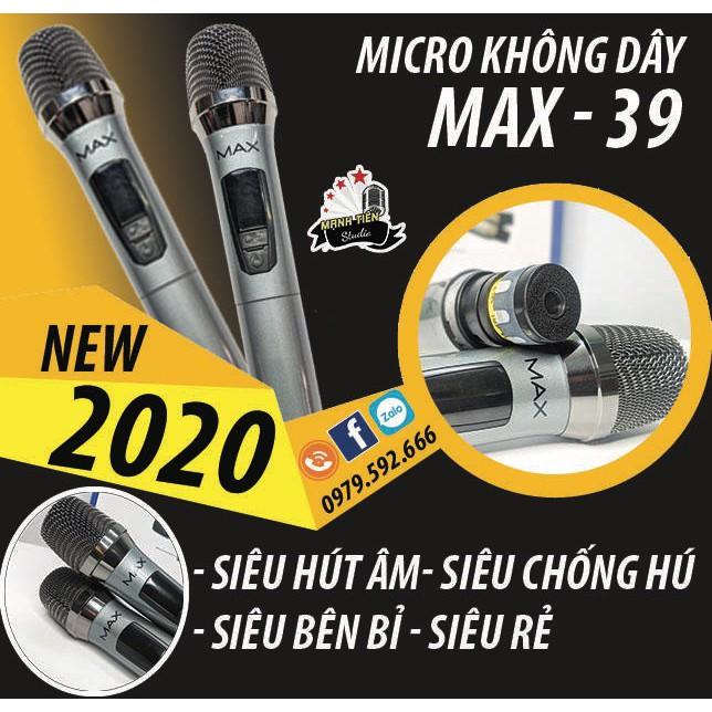 Đầu thu micro đa năng max 39 karaoke không dây hàng chuẩn bảo hành 12 tháng