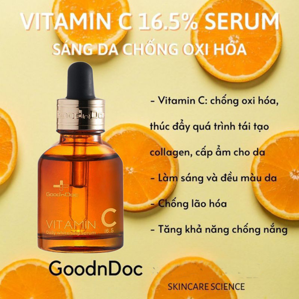 Serum Chuyên Nám Goodndoc Vitamin C 16.5 Daily Whitening Serum Giúp Trắng Sáng Da, Hỗ Trợ Giảm Thâm Nám, Chống Lão Hóa - GoodnDoc Vitamin C 30ml