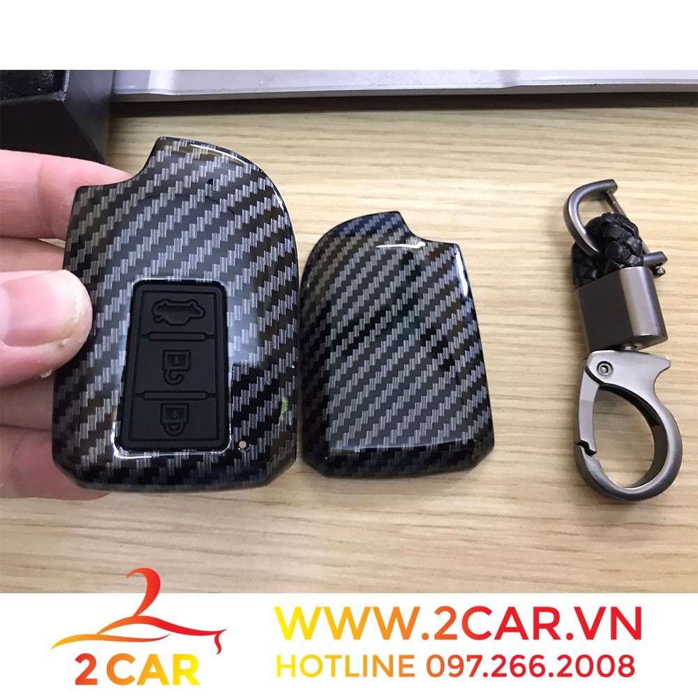 Ốp chìa khóa carbon xe Toyota Vios/Yaris 2019- 2020- 2021- 2022 Chìa thông minh vân Cacbon cao cấp