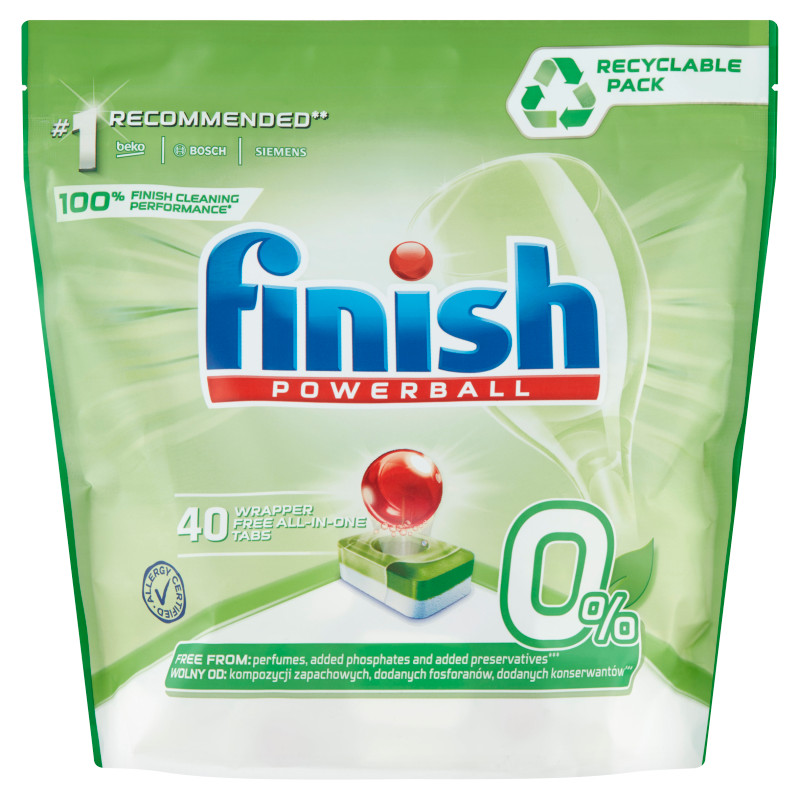 Viên rửa bát Hữu cơ Finish Eco 0% 40 Viên