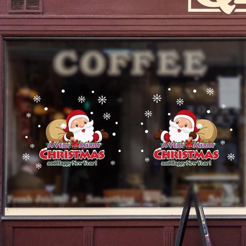 Decal trang trí Noel - Noel nhí túi quà Nâu mới