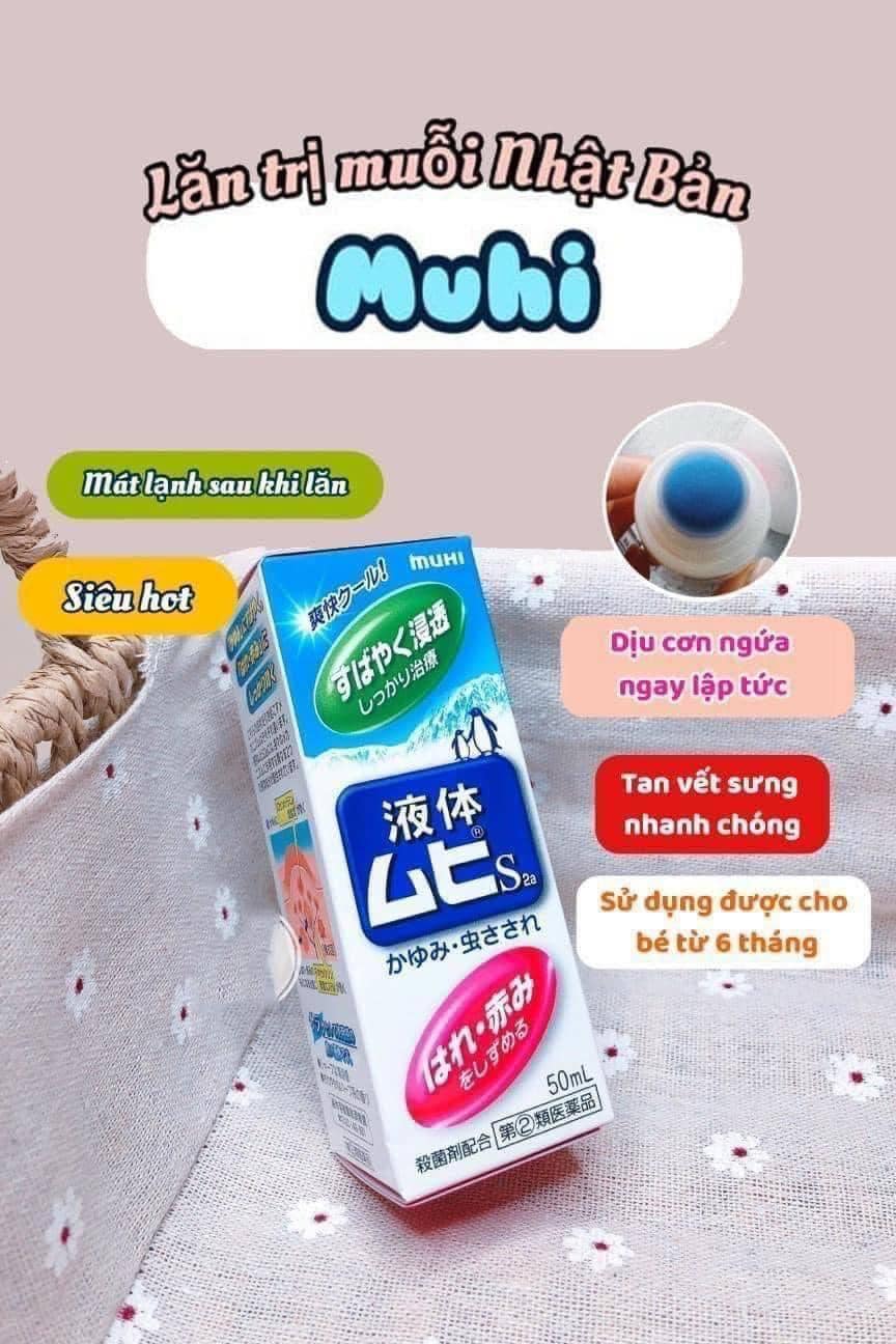 Lăn  Muỗi Đốt Muhi Nhật Bản cho bé 50ml ( không xuất hóa đơn đỏ )