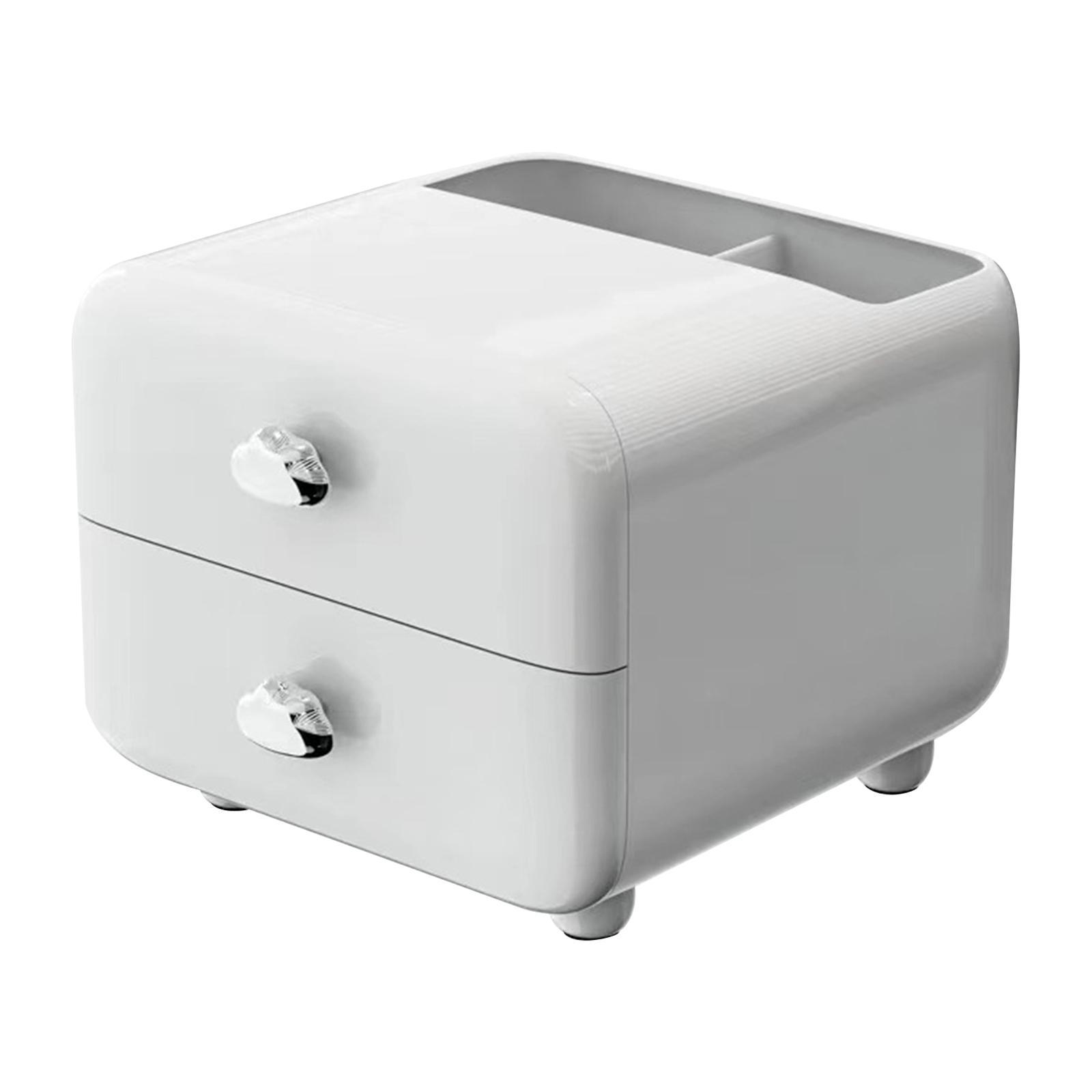 Pen Holder with 2 Drawer Desk Stationery Box for Desktop Office Supplies