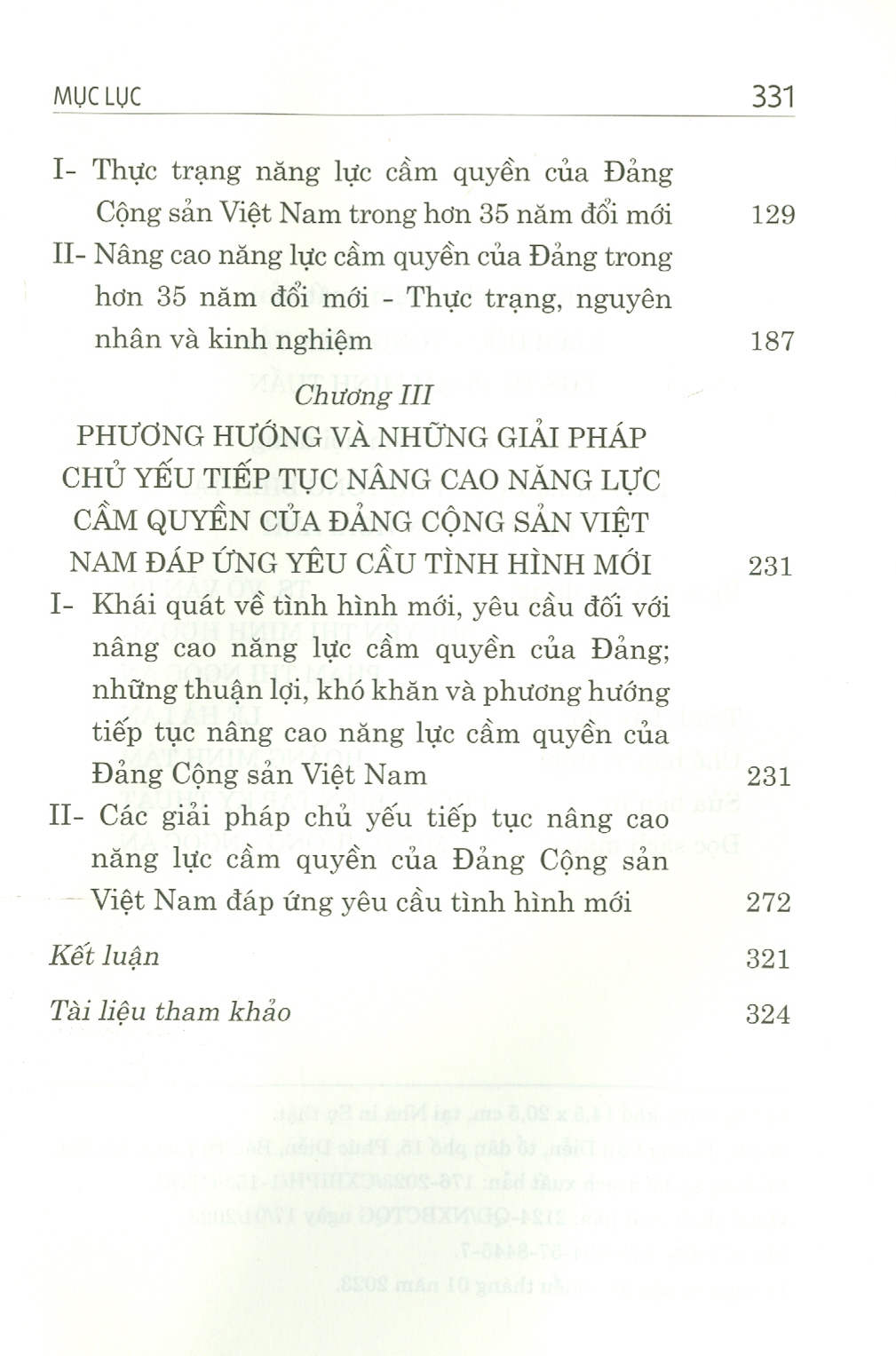 NÂNG CAO NĂNG LỰC CẦM QUYỀN CỦA ĐẢNG CỘNG SẢN VIỆT NAM ĐÁP ỨNG YÊU CẦU TÌNH HÌNH MỚI – Trần Thị Minh và Nguyễn Thị Tố Uyên – NXB Chính trị Quốc gia Sự thật