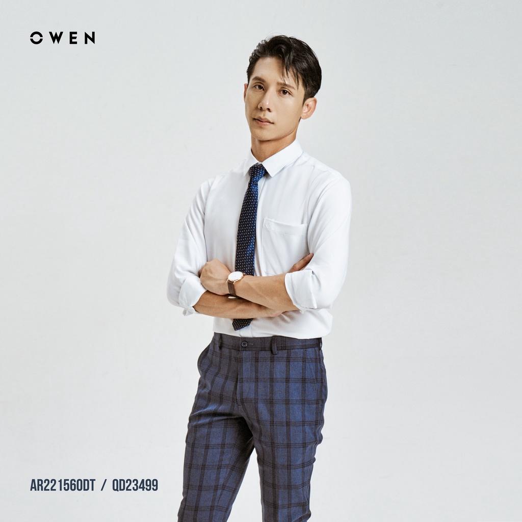 OWEN Áo Sơ mi Trắng dài tay dáng REGULAR sợi Recycle - Mã AR221560DT