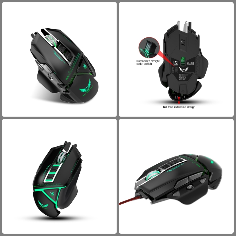 Chuột cơ gaming led RGB 3200DPI - X400B mechanical Gaming mouse 11 Key