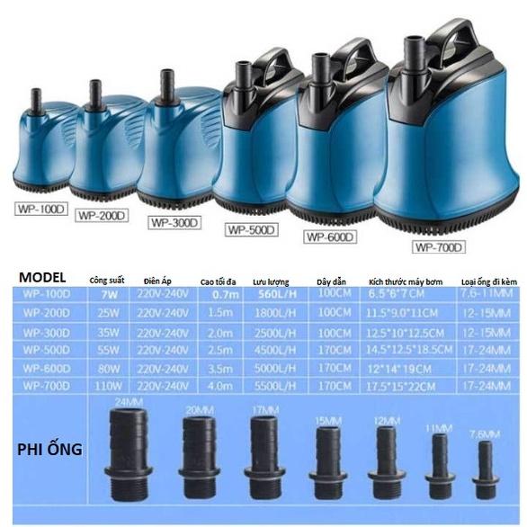 Máy bơm chìm bể cá SOBO hút cặn đáy bơm hồ koi sobo WP 100d WP 200D WP 300D WP 500D WP 700D