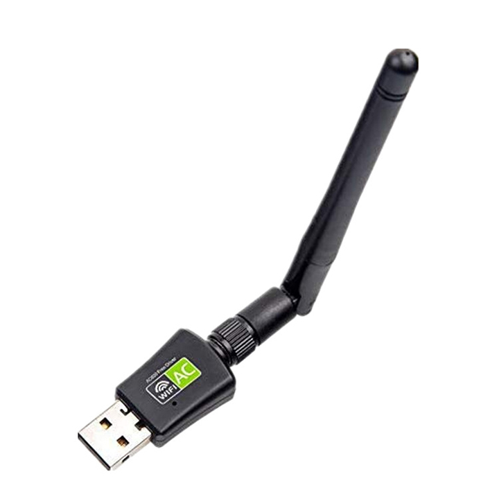 USB thu sóng wifi băng tần kép 2.4G / 5G 802.11AC 600Mbps, có anten, tăng tốc độ mạng, làm điểm phát sóng wifi 5G