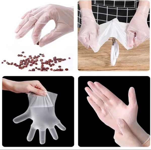 Hộp 100 Găng Tay Cao Su TPE , Bao Tay Siêu Dai Dùng 1 Lần Làm Bếp Nấu Ăn Vệ Sinh Không Mùi Chống Nhăn kitchen gloves Hàng chính hãng Victoria Bay