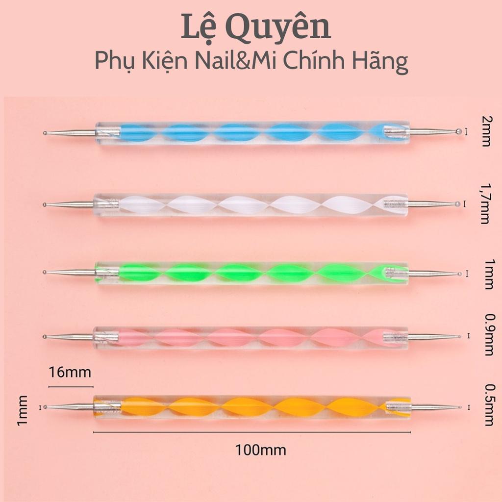 Set 5 Cọ Chấm Bi Đủ Size_Bút Chấm Bi Vẽ Nail 2 Đầu Chuyên Dụng