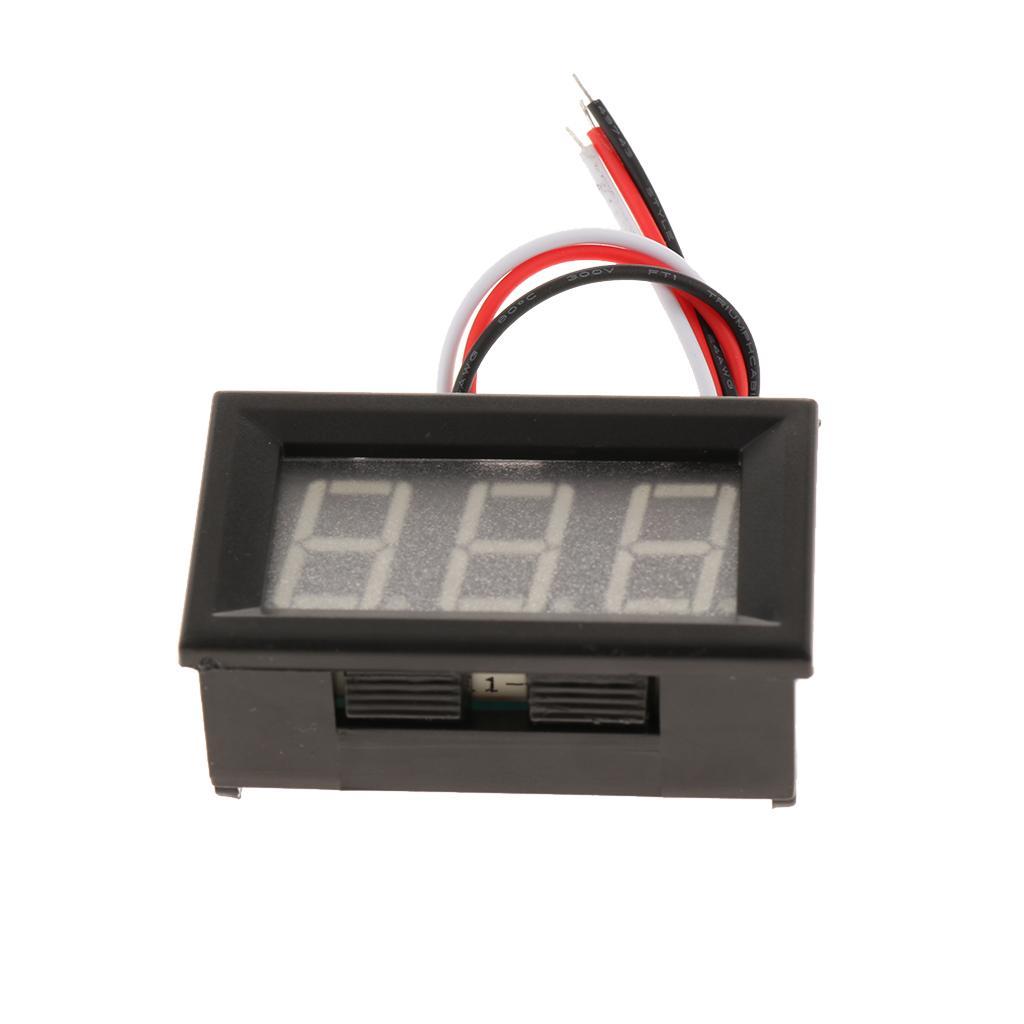DC 0-30V 3-wire Voltage Meter LED Digital Voltmeter W/ Reverse Protection