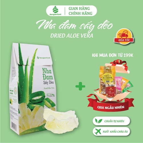Nha đam sấy dẻo Nonglamfood hộp 100g | Đồ ăn vặt tốt cho sức khỏe| Ăn Kiêng| Giữ dáng