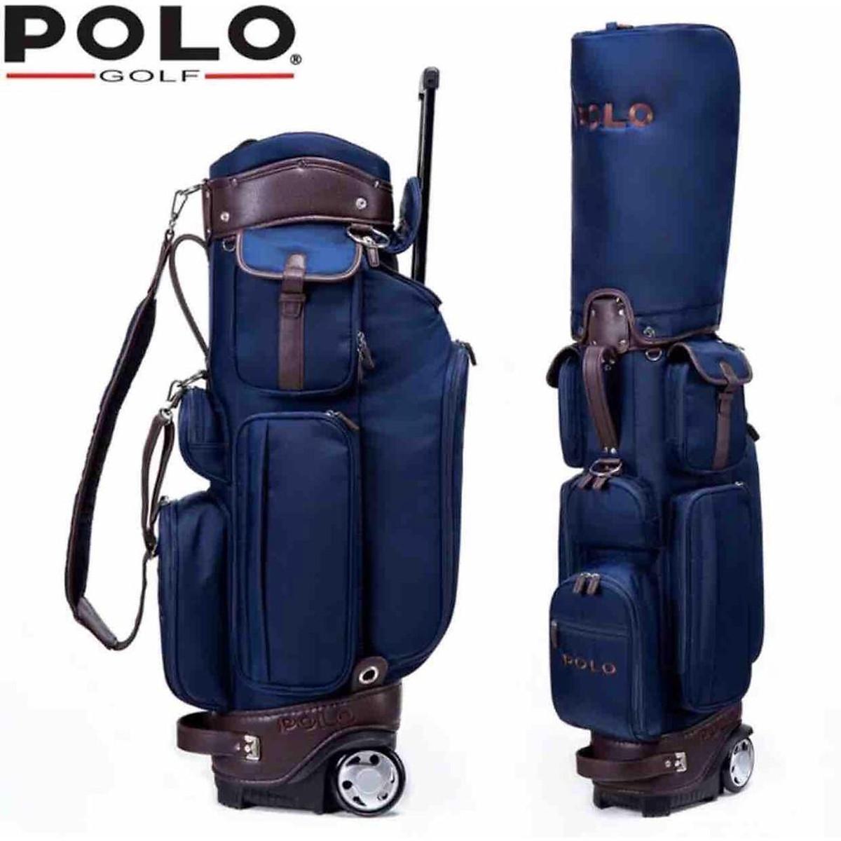 Túi Đựng Gậy Golf POLO có bánh xe và tay kéo chất vải bạt