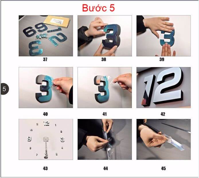 ĐỒNG HỒ TRANG TRÍ DÁN TƯỜNG 3D - SÁNG TẠO LOẠI LỚN DH02 - MÀU VÀNG