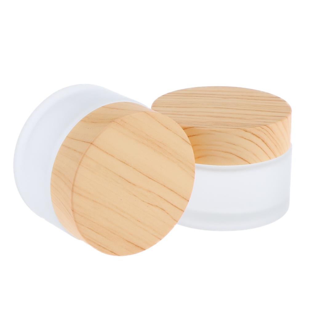 5/10/15/30/50g, Empty, Frosted Glass Pot Jars, Cosmetic Containers, 2pcs