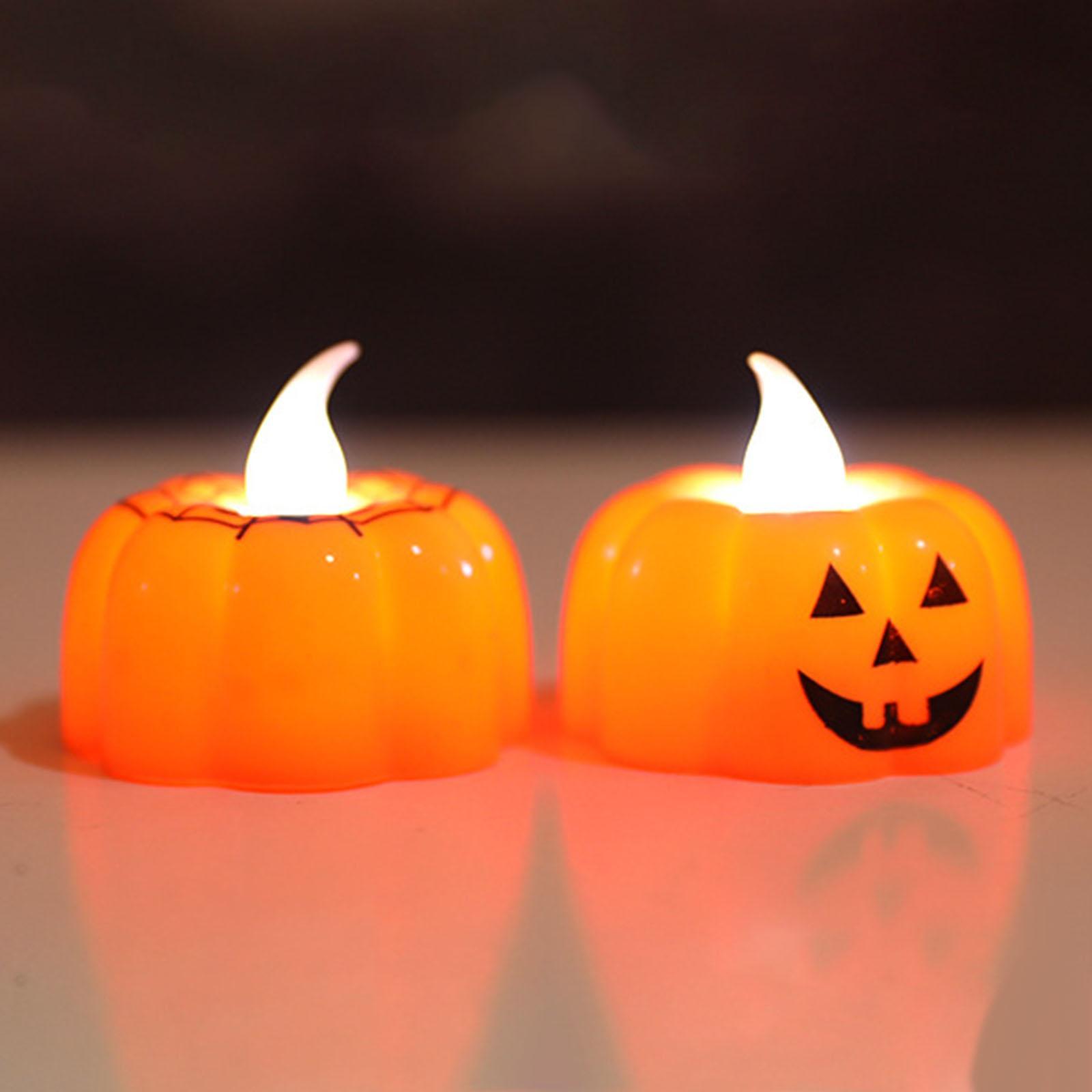 3D Pumpkin Candle Light Halloween LED Tealights Fall Festival
