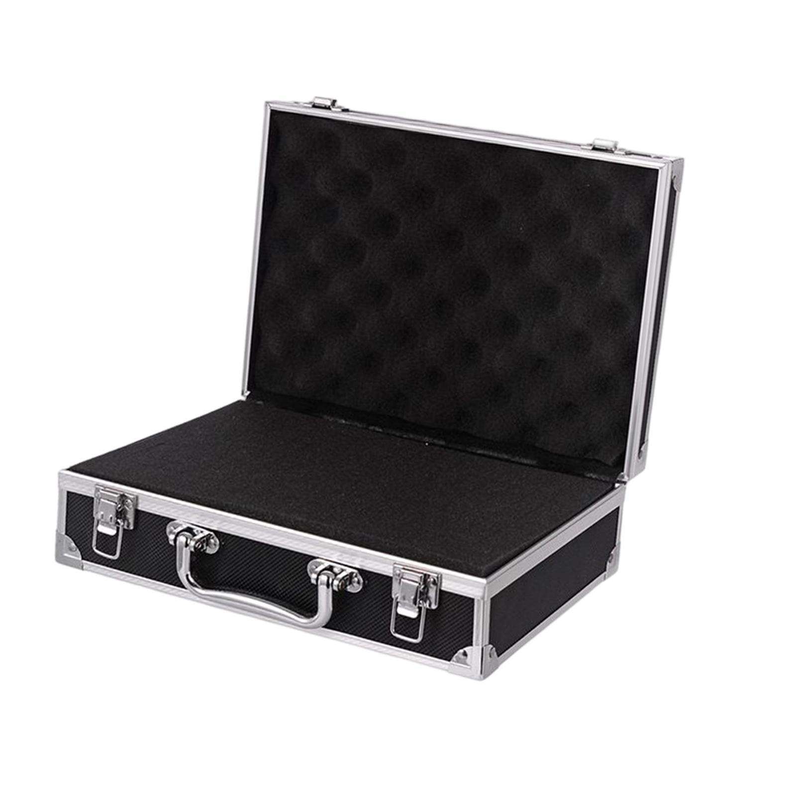 Aluminum Alloy Carrying Case Lightweight Waterproof Briefcase Multipurpose Black