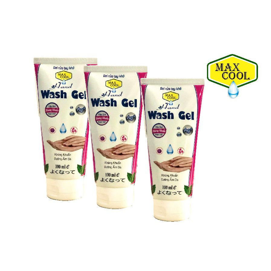 Combo 3 Tuýp Gel Rửa Tay Khô Max Cool Kháng Khuẩn ( 100ml )