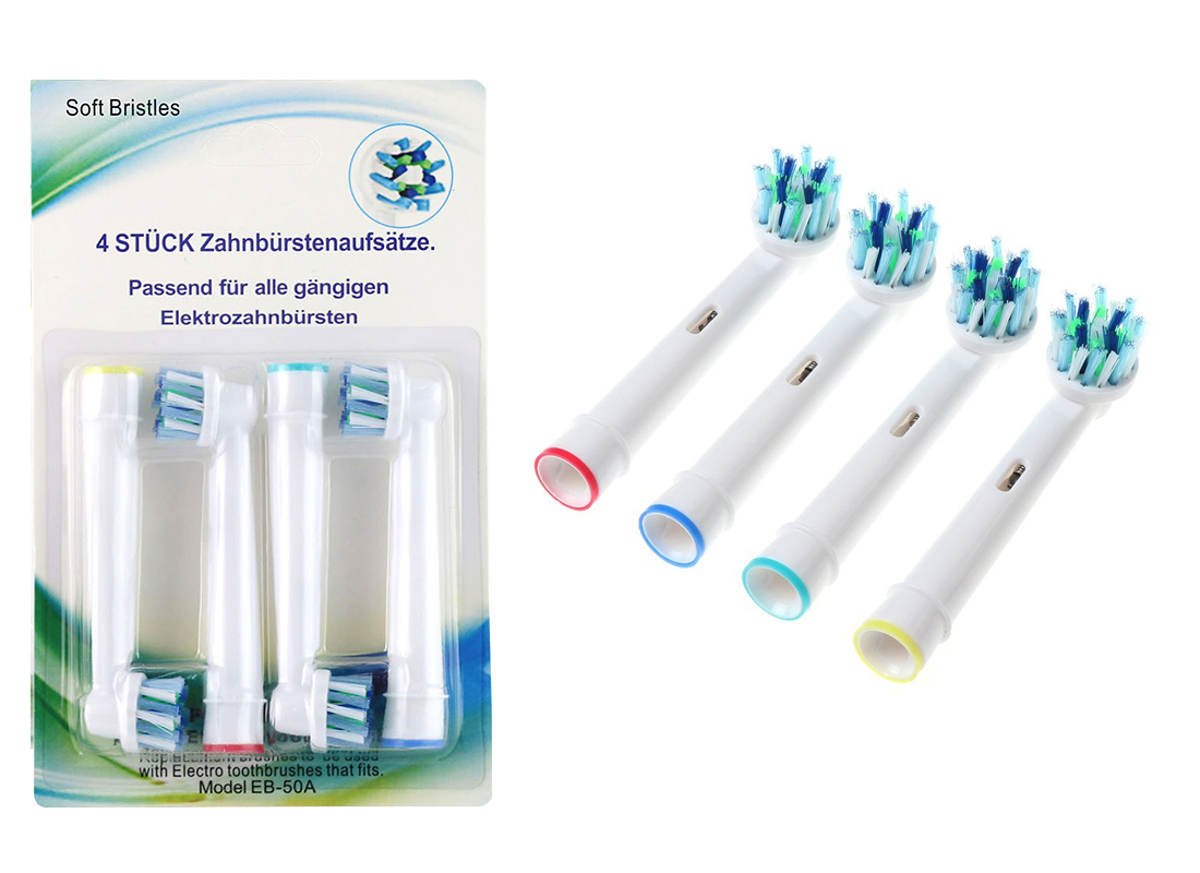 Bộ 4 đầu bàn chải đánh răng điện thay thế cho máy Oral B - Precision,  FlossAction, Gum Care, Sensitive - đánh bật cao răng, răng nhạy cảm, chăm sóc nướu lợi