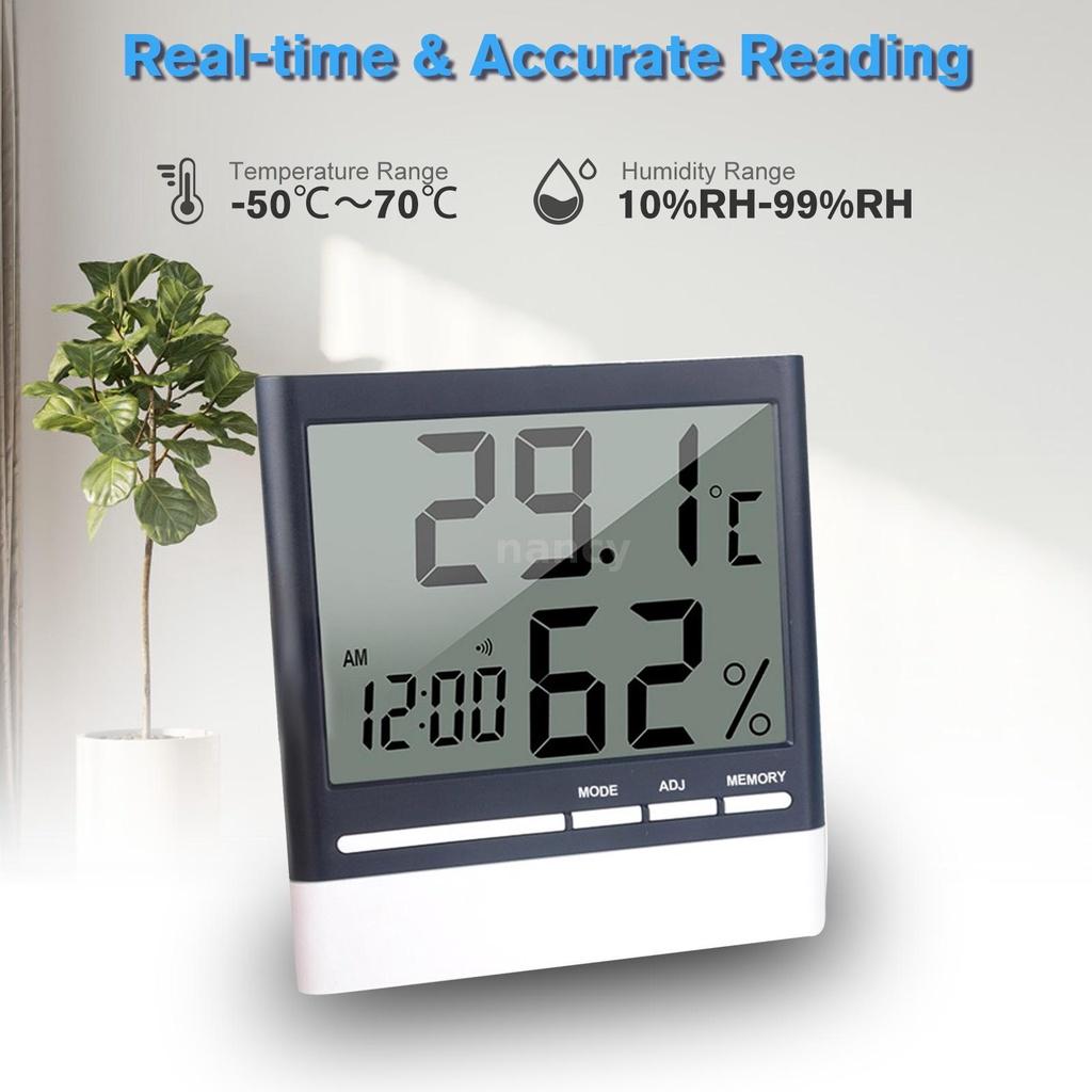 Đồng Hồ Đo Nhiệt Độ Độ Ẩm Kỹ Thuật Số Mini Có Chức Năng Báo Thức Và Chức Năng Lưu Trữ Cho Nhà Ở / Văn Phòng