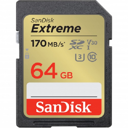 Thẻ nhớ SDXC SanDisk Extreme U3 V30 64GB 170MB/s SDSDXV2-064G (New 2022) - Hàng Nhập Khẩu