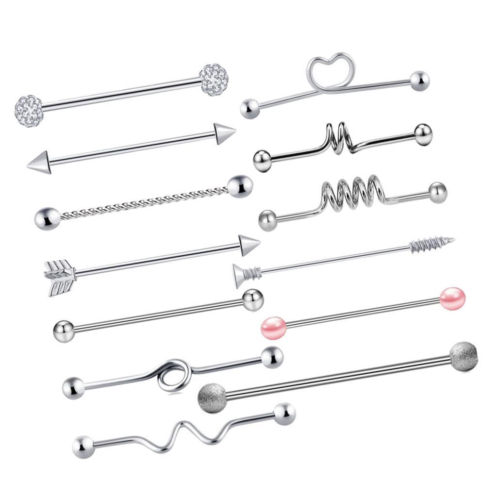 Stainless Steel Industrial Barbell Earrings