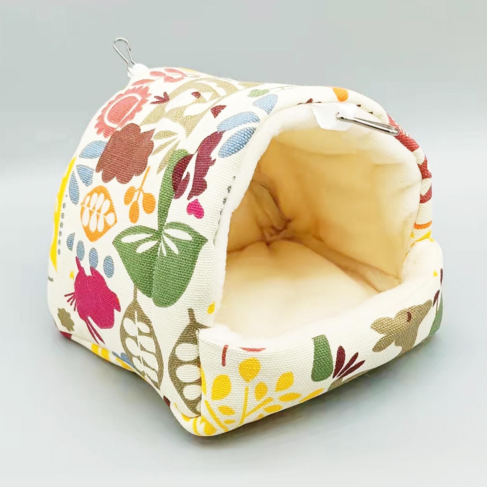 Winter Warm Bird Nest Shed Hut Hanging Hammock Finch Cage Plush Hut Hideaway for Macaw Budgies Parakeet Cockatiels Cockatoo Lovebird