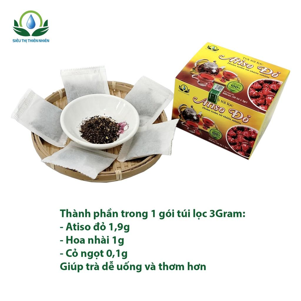 Trà Hoa Atiso đỏ hộp 30 Túi Lọc x 3Gram của Siêu Thị Thiên Nhiên thanh nhiệt mang lại giấc ngủ sâu hơn