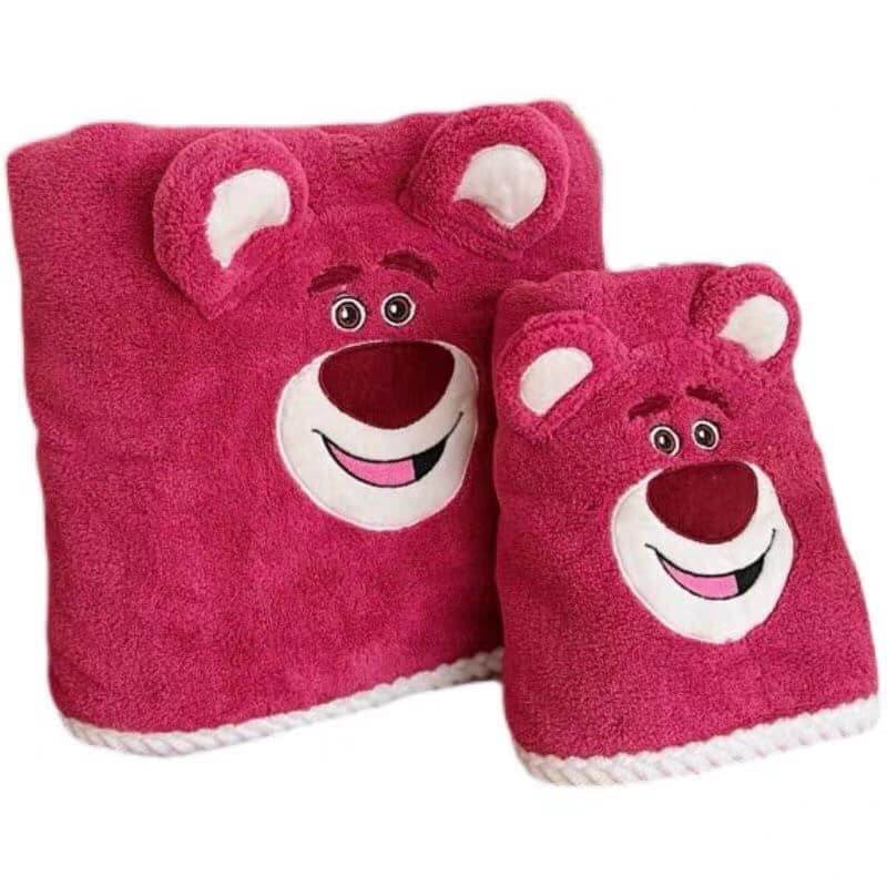 (Sét 2) khăn tắm + khăn mặt gấu hồng LOTSO