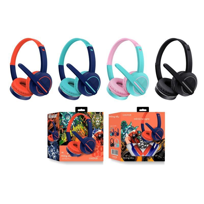 Tai nghe bluetooth không dây gắn trên đầu AKZ-K25 kiểu mới nhất có micrô tai nghe trò chơi thể thao điện tử âm thanh nổi