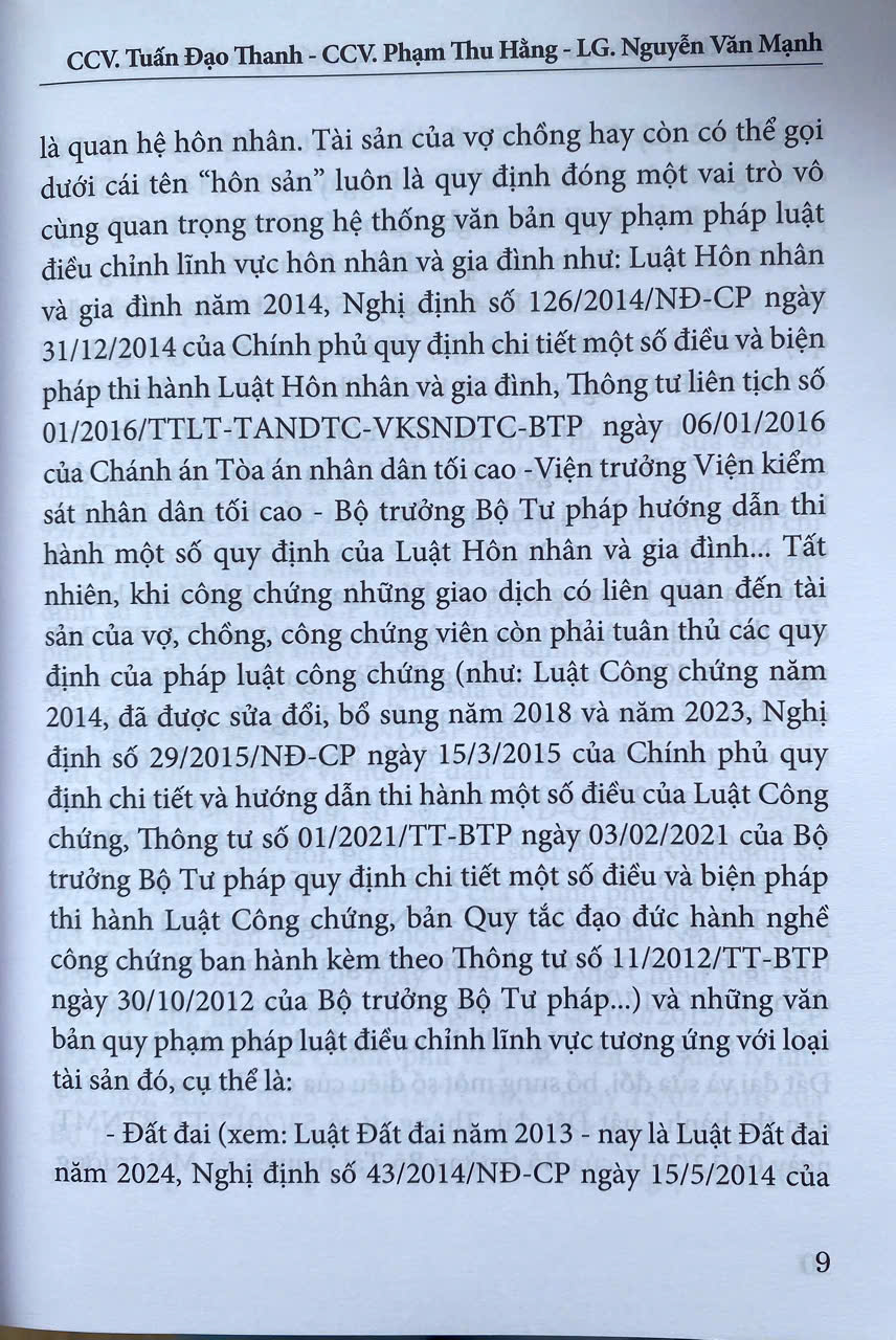 Giao Dịch Dân Sự Liên Quan Tới Tài Sản Của Vợ, Chồng Qua Thực Tiễn Hành Nghề Công Chứng