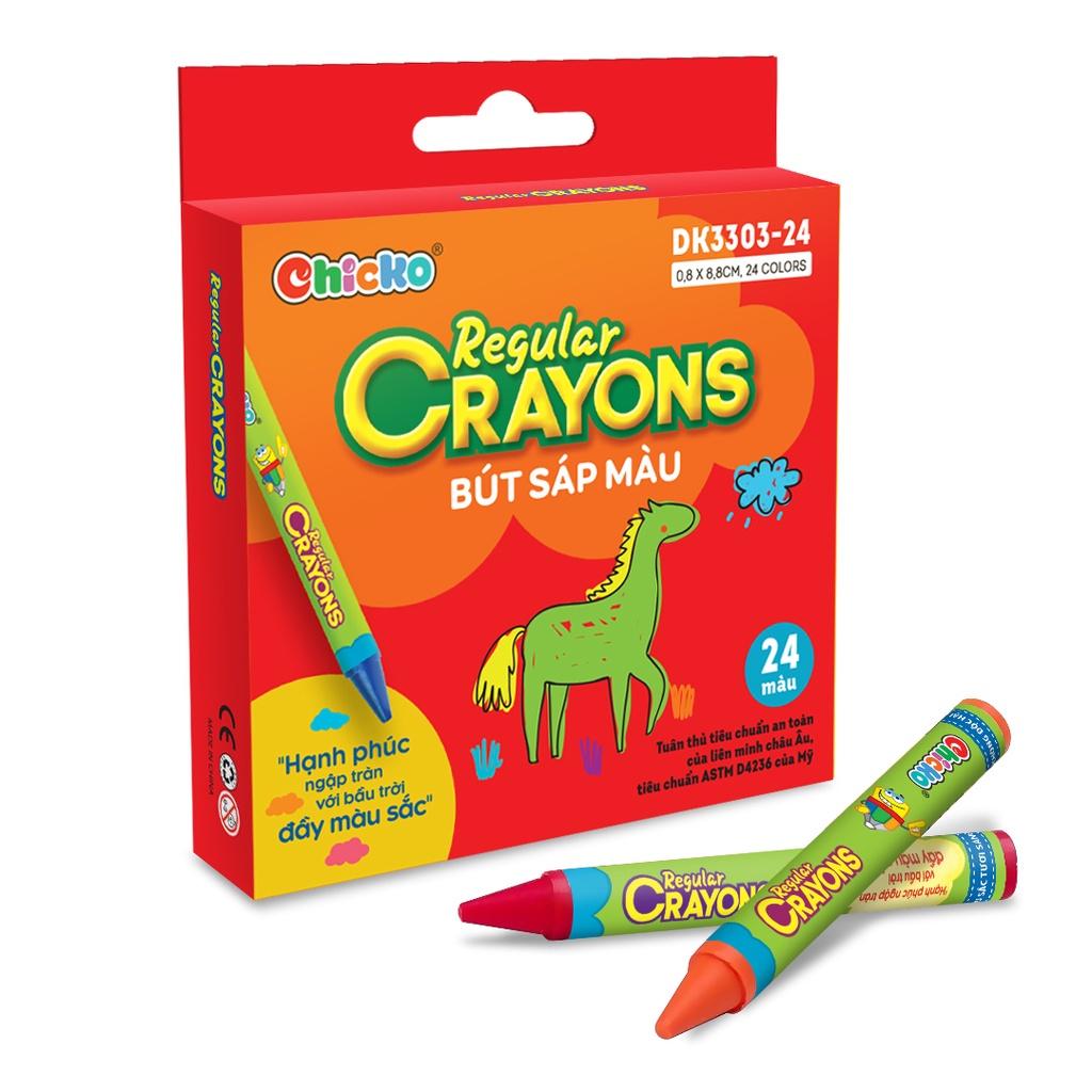 Bút Sáp Màu Duka Regular Crayons (24 Màu) DK 3303-24