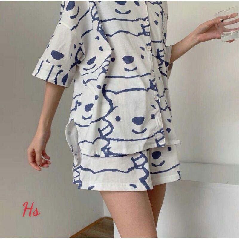 Bộ ngủ pijama nữ lụa mềm mát dễ thương size M L