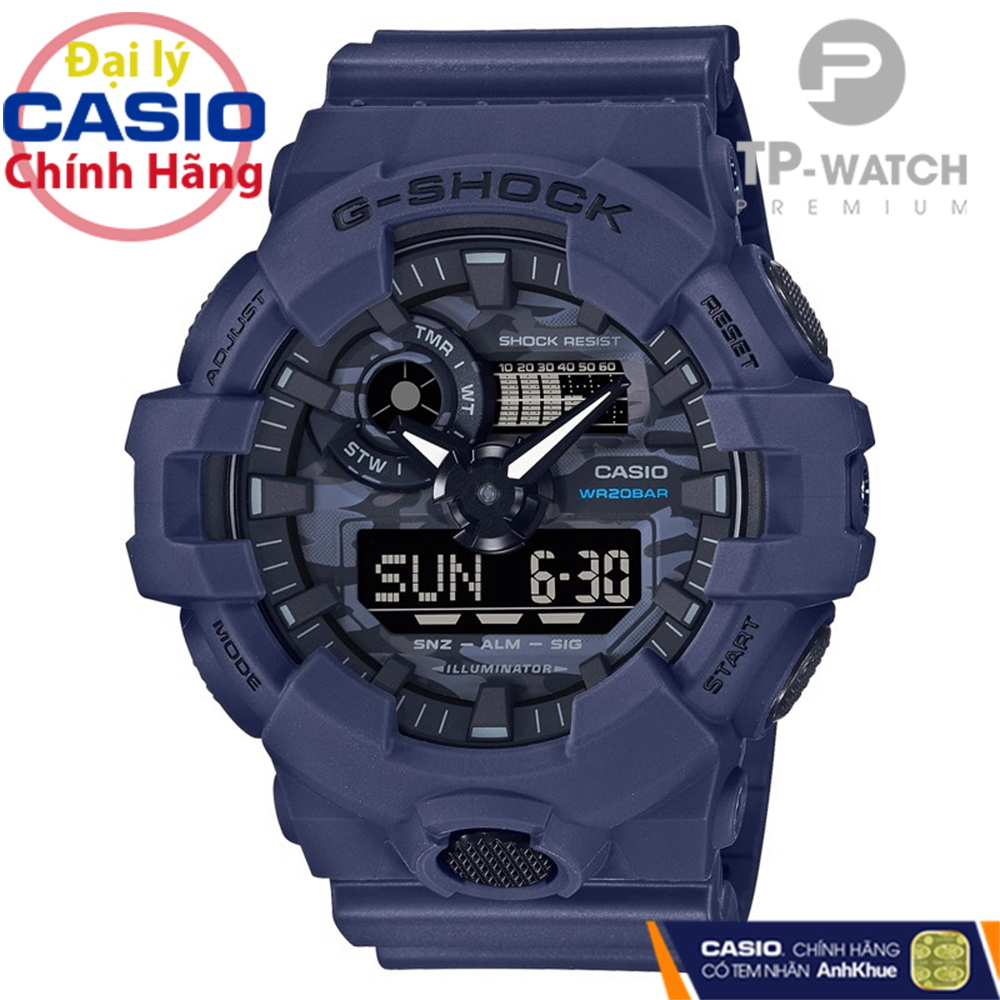 Đồng Hồ Nam Dây Nhựa Casio G-Shock GA-700CA-2ADR Chính Hãng - GA-700CA-2A CAMO
