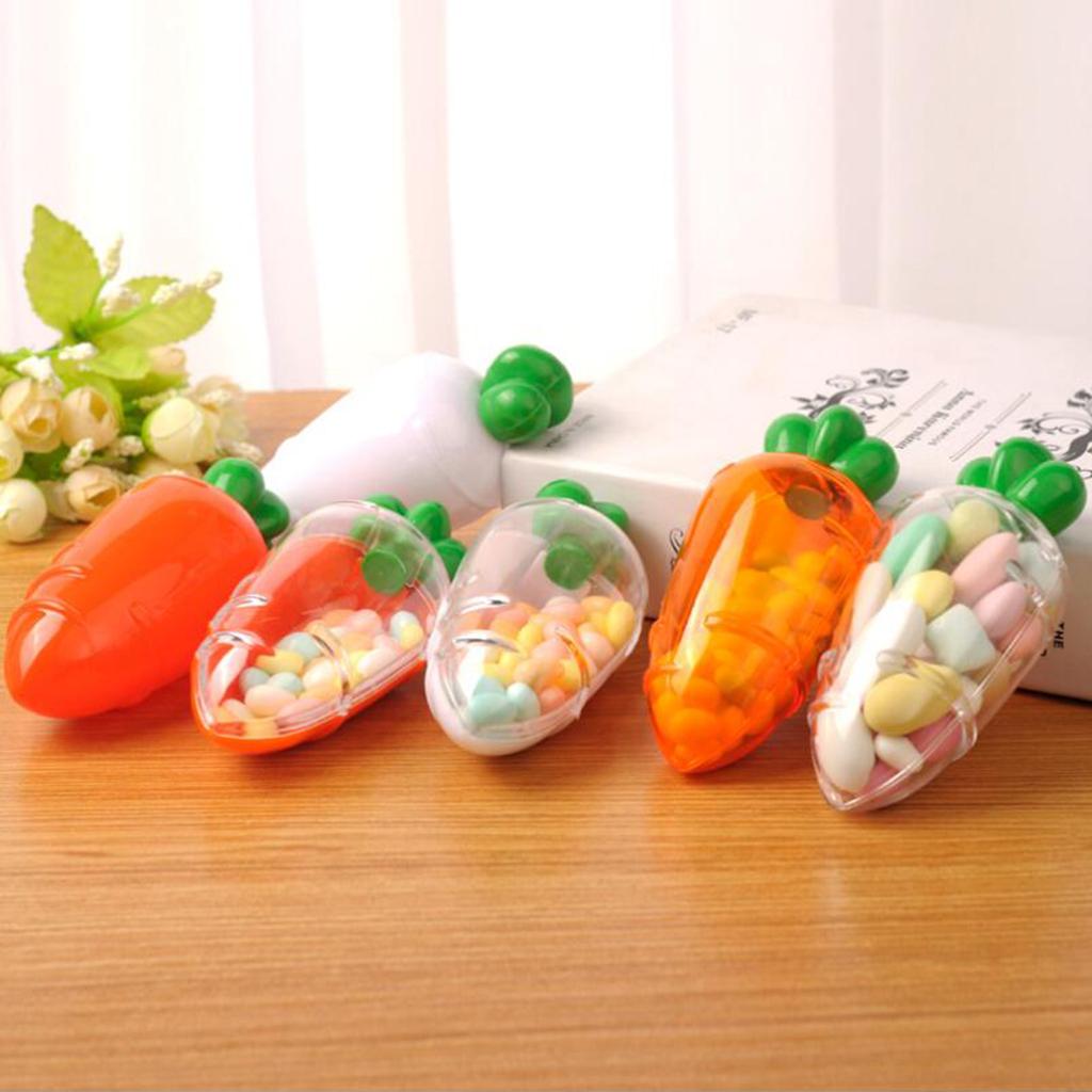 10 Pieces Plastic Carrot Shape Candy Boxes Party Gift Favor