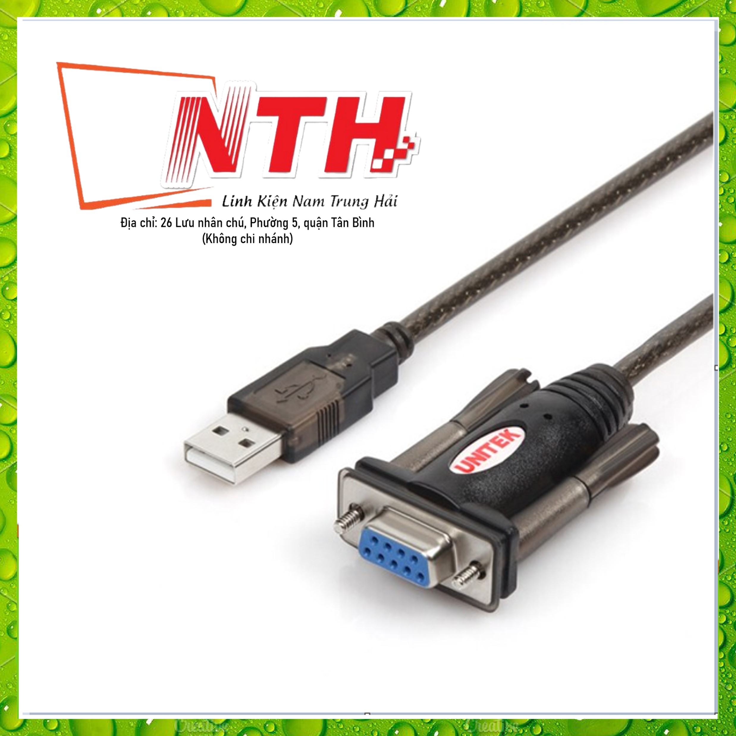 Cáp USB sang cổng Com Rs232 chân âm Unitek Y-105D